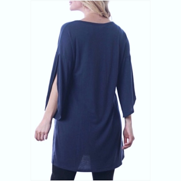 📍SALE Purple Long Relaxed Tunic Tulip Sleeves SM - Picture 5 of 5